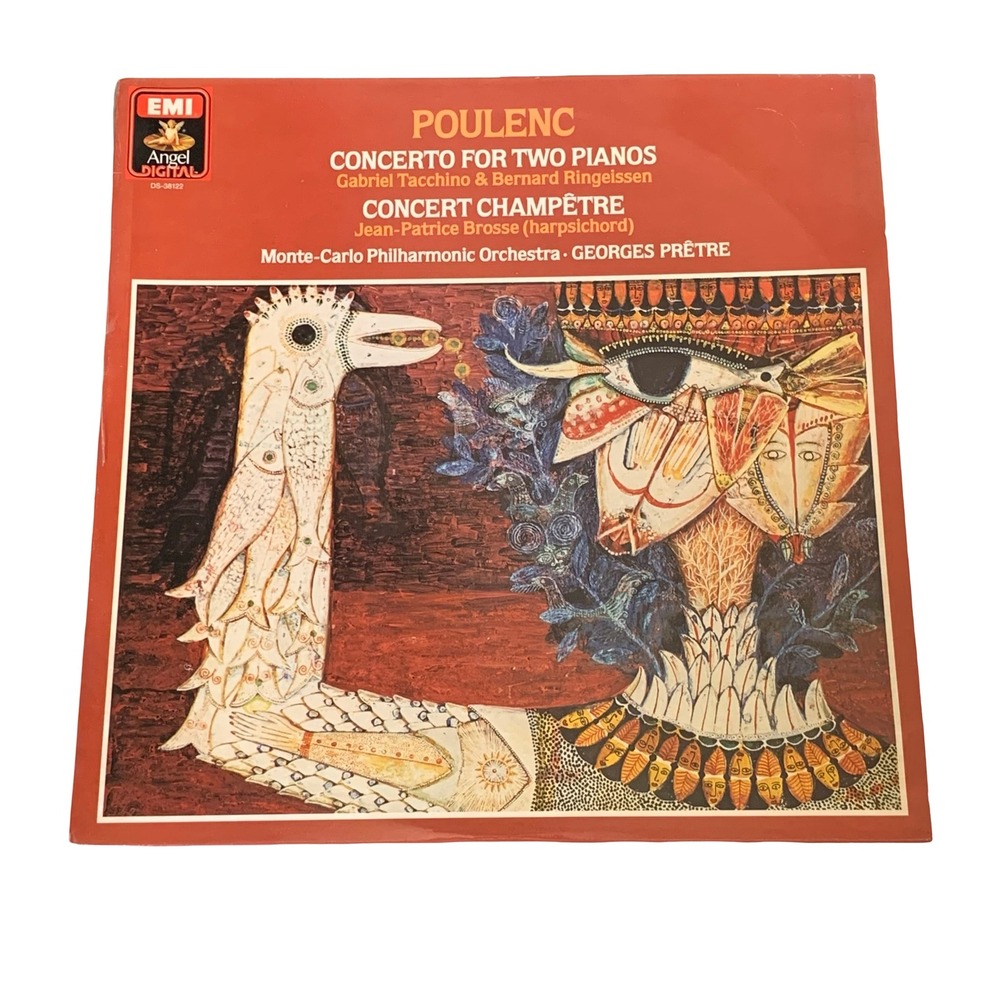 Poulenc Concerto for Two Pianos Concert Champetre EMI Angel Vinyl DS-38122